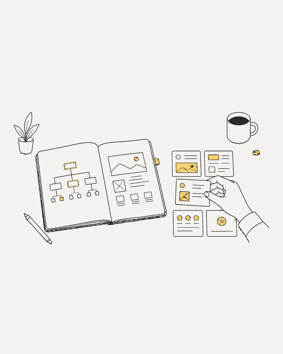 Wireframes y arquitectura web: planificación de estructura y componentes UI antes de diseñar el visual