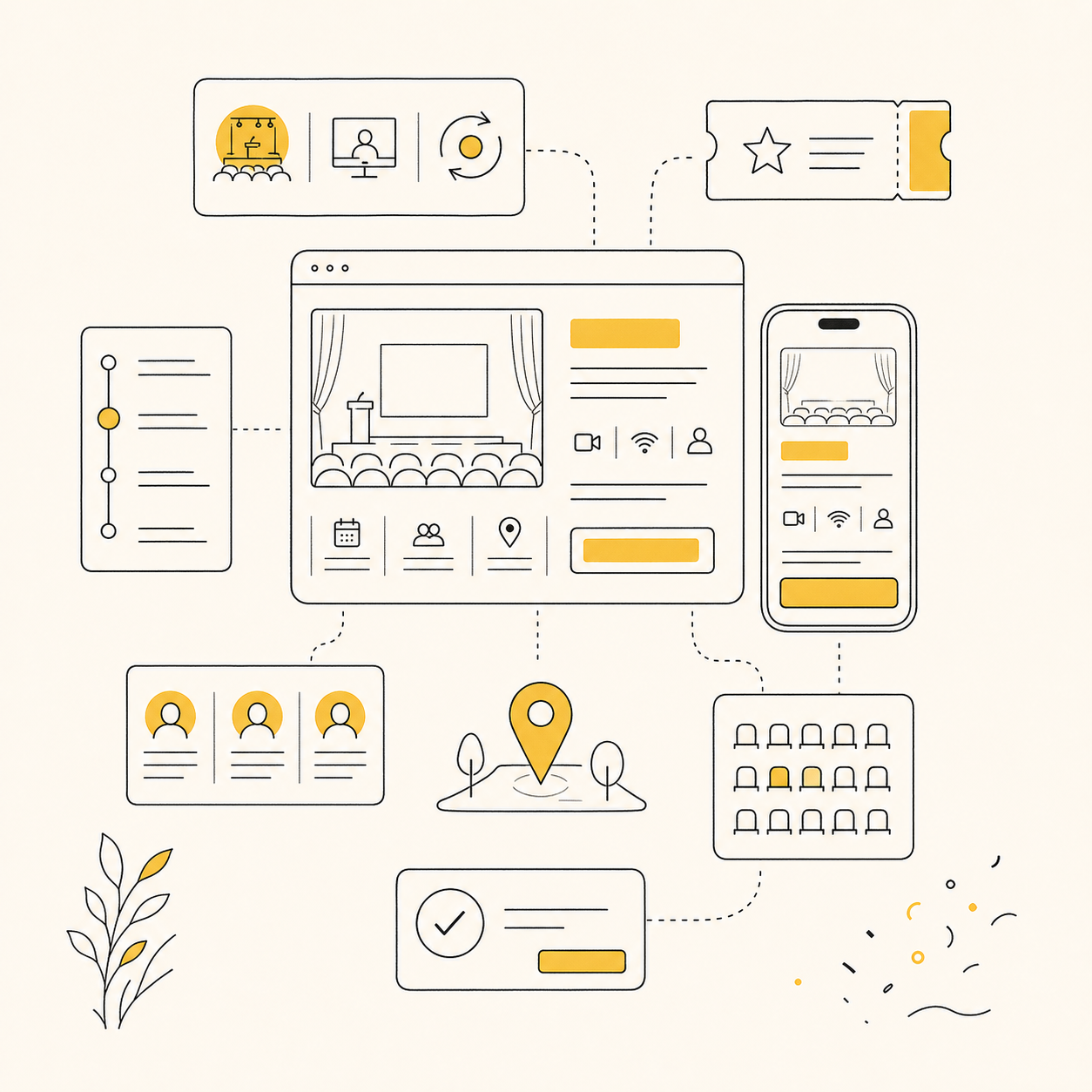 Planificación de una web para eventos con agenda, entradas, ponentes y datos conectados